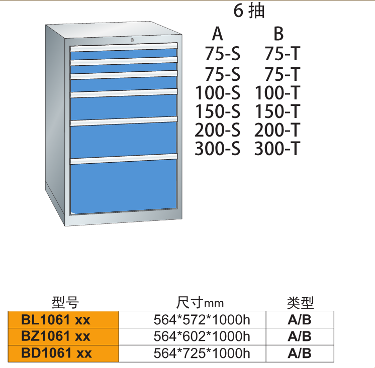 B-1061車間鋼制重型工具柜 B-1061車間鋼制重型工具柜