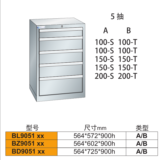 B-9051車間用鋼制重型工具柜 B-9051車間用鋼制重型工具柜